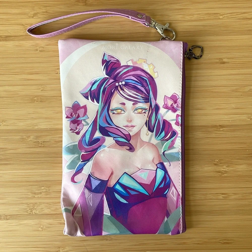 Ipsy Bag - Mori Galaxy Pink Purple Graphic Wristlet